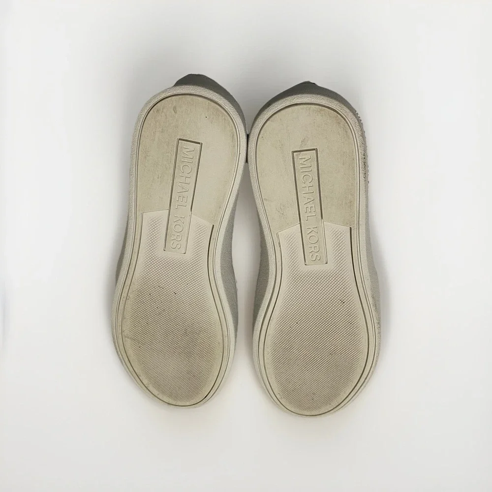 Michael Kors MK Logo Slip On Sneakers Size 8.5 Brown Logo Women's Shoes Low Top